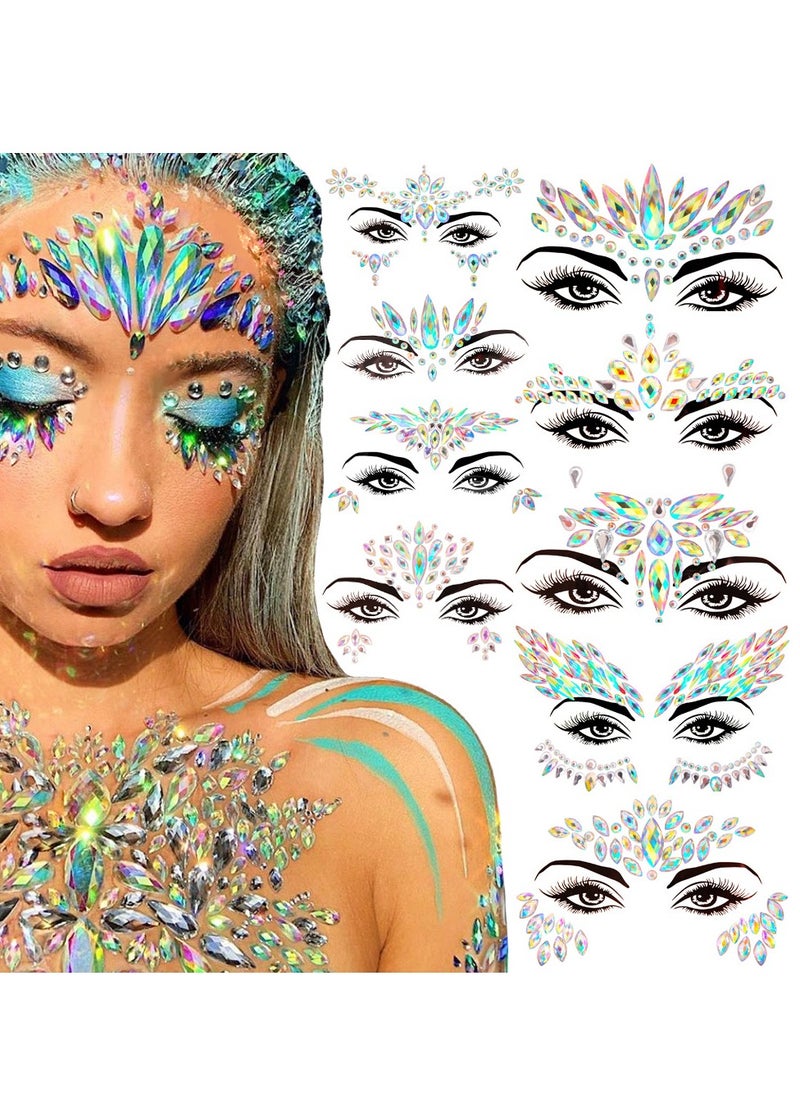 Generic Iridescent Tears Face Gems Temporary Tattoo Sticker  - Image 5