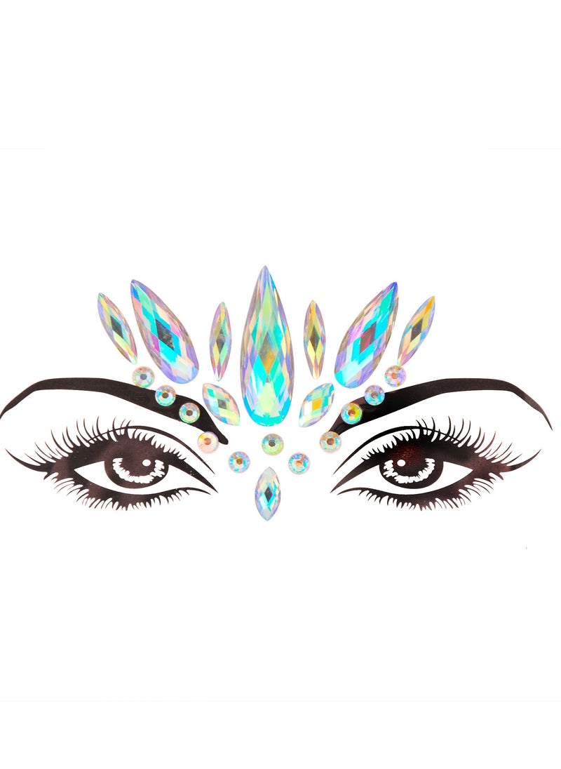 Generic Iridescent Tears Face Gems Temporary Tattoo Sticker  - Image 2