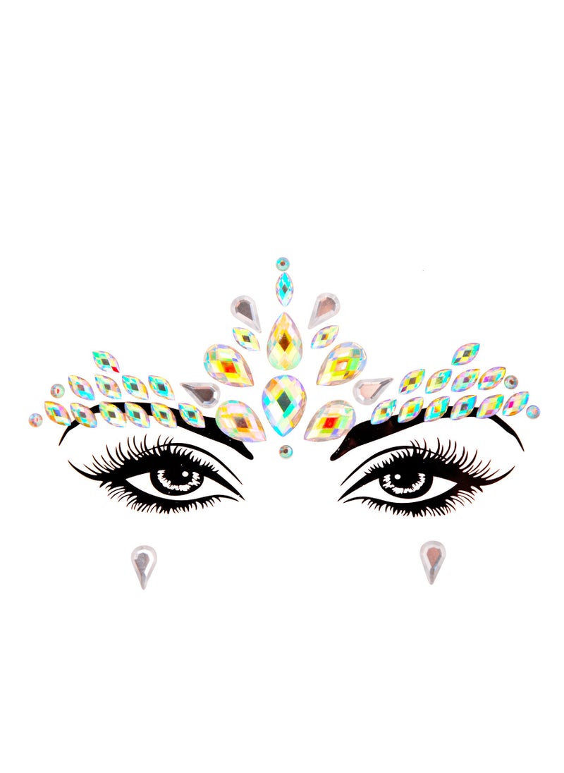 Generic Iridescent Tears Face Gems Temporary Tattoo Sticker  - Image 3