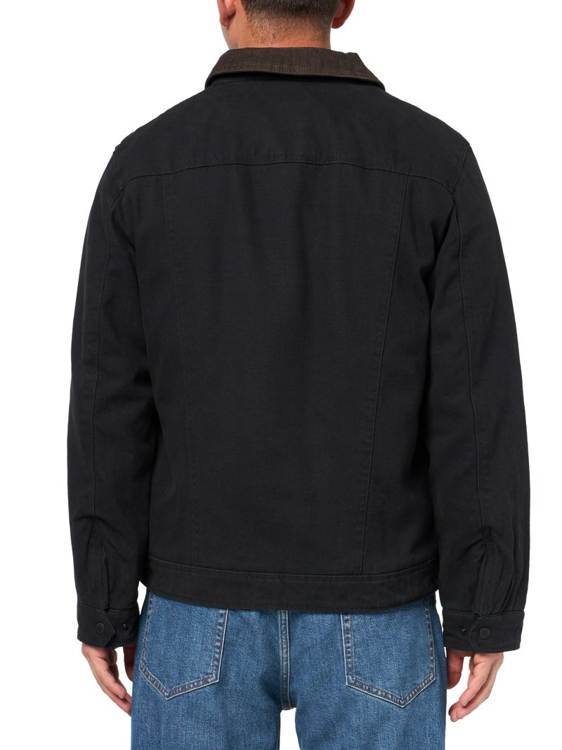 Levi's Men's Cotton Field Jacket With Corduroy Collar, Black Quilt Lined, Small - Image 2