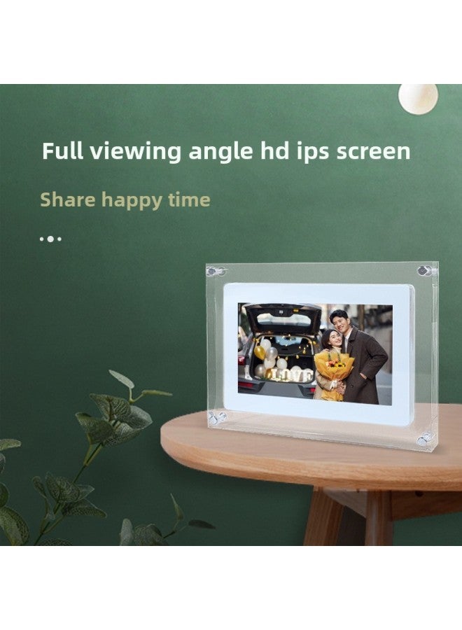 5 Inch 7 Inch Acrylic Digital Photo Frame Good-looking Durable Birthday Gift Confession Blessing Wish LED Lights Colorful Lights-Color:7inch Crystal Photo Frame-4gb Memory-2000 Mah Battery-resolution 1024*600ips  - Image 5