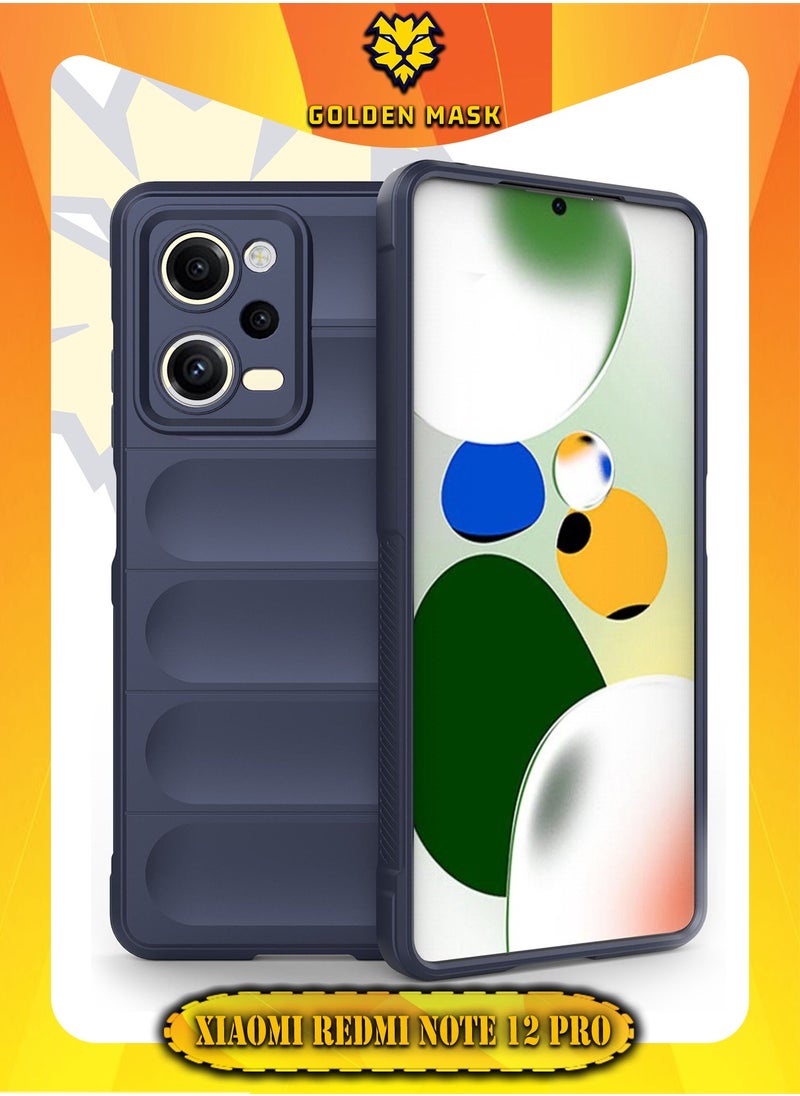 جولدن ماسك شاومى ريدمى نوت 12 برو (Xiaomi Redmi Note 12 Pro) جراب ماجيك كيس كفر حماية للهاتف - (ازرق داكن)  - Image 1