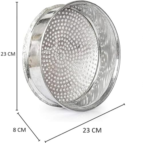 PTR Pure Iron Smooth Edge Wheat Strainer Chalni 9 x 3 Inch Heavy Duty Gehu Chalna for Rice Grains Spices Lentils Churma Multi Use Food Grade Kitchen Essential - Image 3