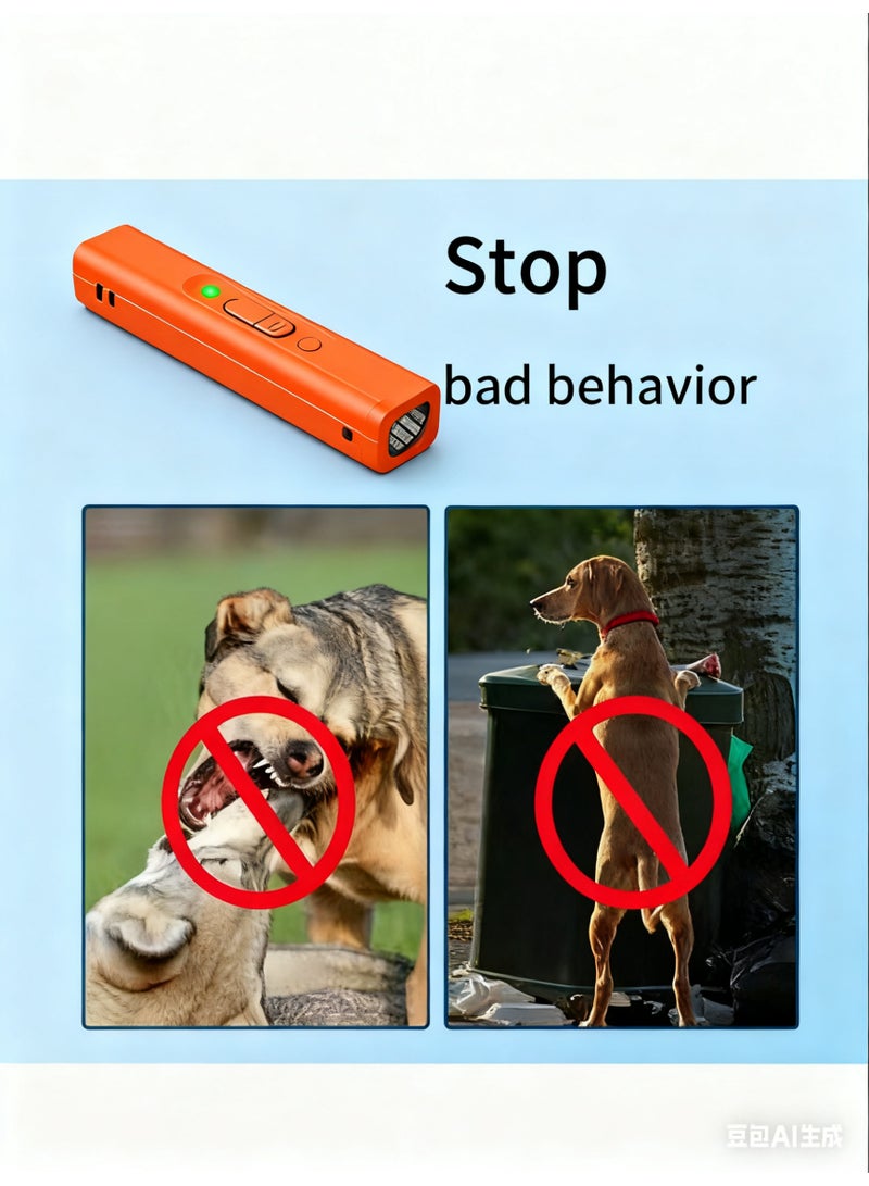 Ultrasonic Pet Dog Cat Repeller Anti Barking Stop Bark Training Device Adapter Trainer LED Ultrasonic with Flashlight Repellent - Image 2