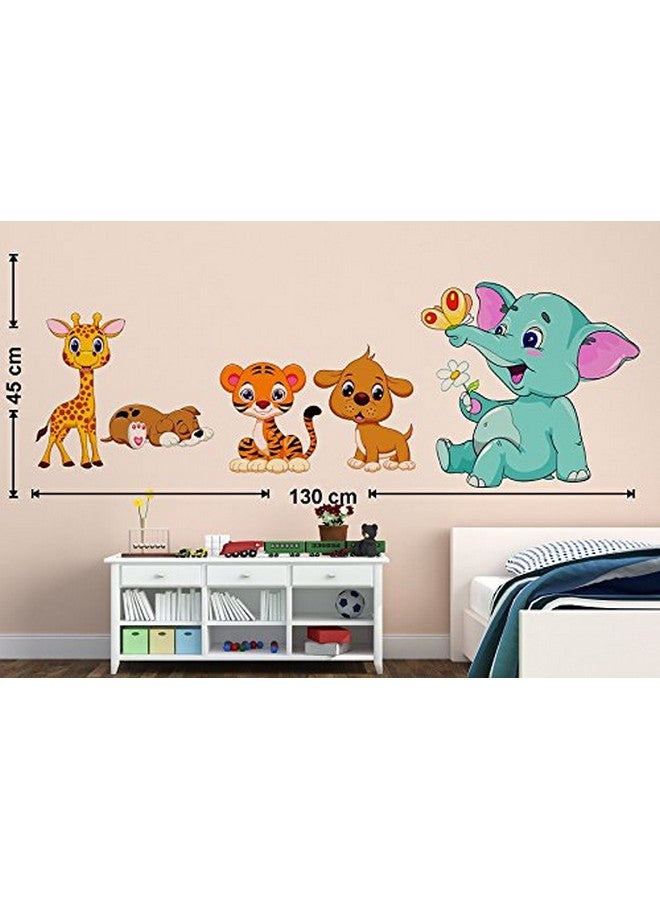 Wallstick ' Happy Joy Animals-1' Wall Sticker (Vinyl, 45 cm x 130 cm, Multicolor) 69-N-06 - Image 2