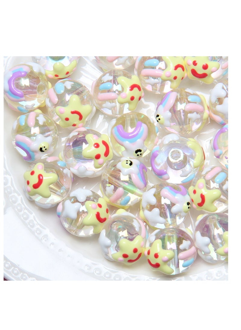 Taiahiro 18mmNew heavy oil hand-painted beaded beads, diy beaded jewelry accessories, DIY mobile phone chains, car hanging bag chains, hair rope beaded accessories(1piece/bag)  - Image 1