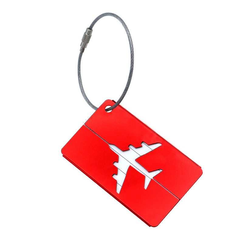 Aluminum Alloy Luggage Tag Metal Box Bag Airline Check-in Hanging Card Hanging Tag Pink Blue Black Green Red Purple Coffee Gold Red 