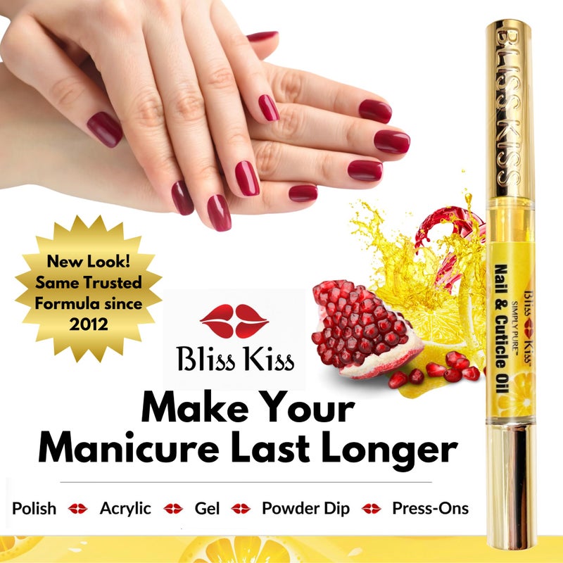 Bliss Kiss | 1 Crisp Fragrance | Nail Oil Cuticle Pen w/Vitamin E & Jojobaâ¤Nail Strengthener Nail Growth Serum for Brittle Peeling Breaking Thin Nails - Image 4