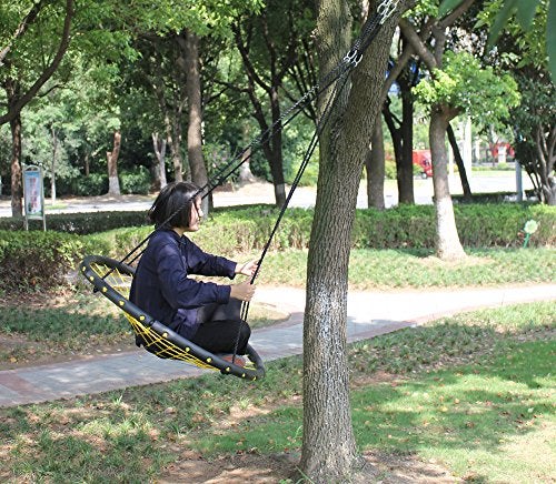HI SUYI Disc Giant Nest Web Net Tree Swing Monkey Rope Hanging Swing Seat Sets Heavy Duty for Garden Backyard Outdoor for Kids Children Adult - Image 5