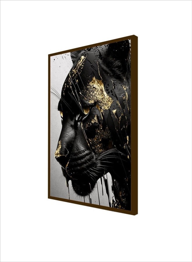 Artsense premium Wood abstract canvas balck panther Painting For Wall Decoration Abstract Wall Painting With Frame-Multicolor -20X30 Inches/(50X71Cm) - Image 3