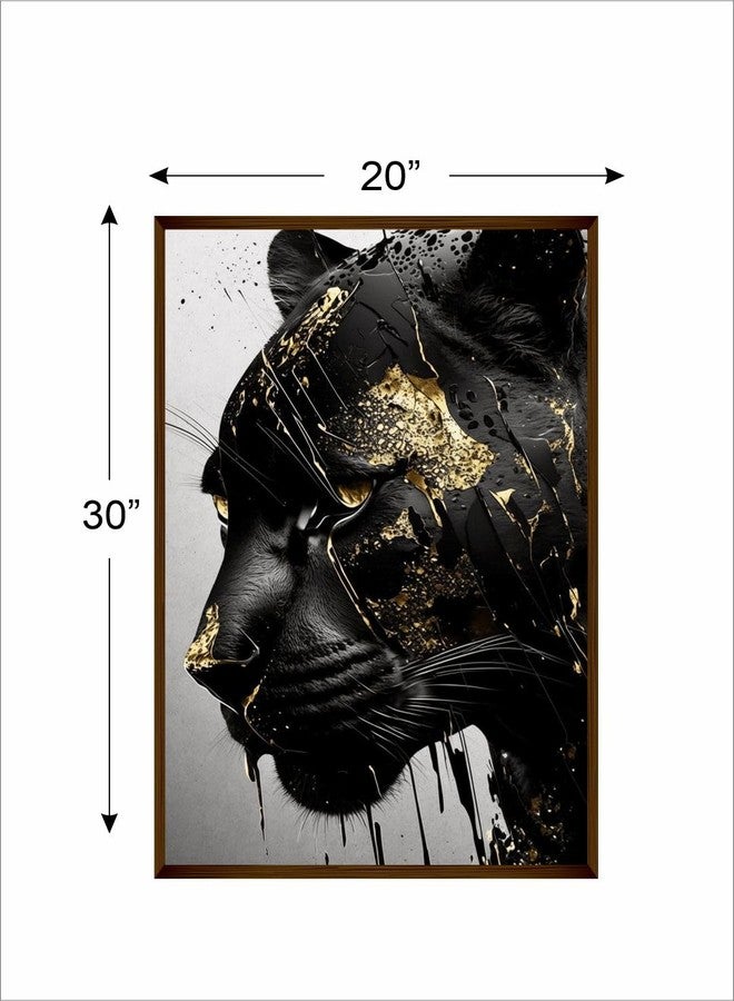 Artsense premium Wood abstract canvas balck panther Painting For Wall Decoration Abstract Wall Painting With Frame-Multicolor -20X30 Inches/(50X71Cm) - Image 5