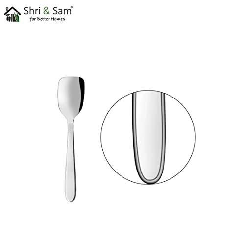 Shri & Sam Stainless Steel Sigma Border Ice Cream Spoon, 6 Pieces, 28 Cm - Image 3