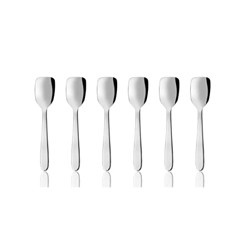 Shri & Sam Stainless Steel Sigma Border Ice Cream Spoon, 6 Pieces, 28 Cm - Image 1