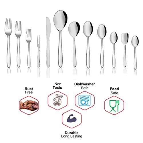 Shri & Sam Stainless Steel Sigma Border Ice Cream Spoon, 6 Pieces, 28 Cm - Image 5