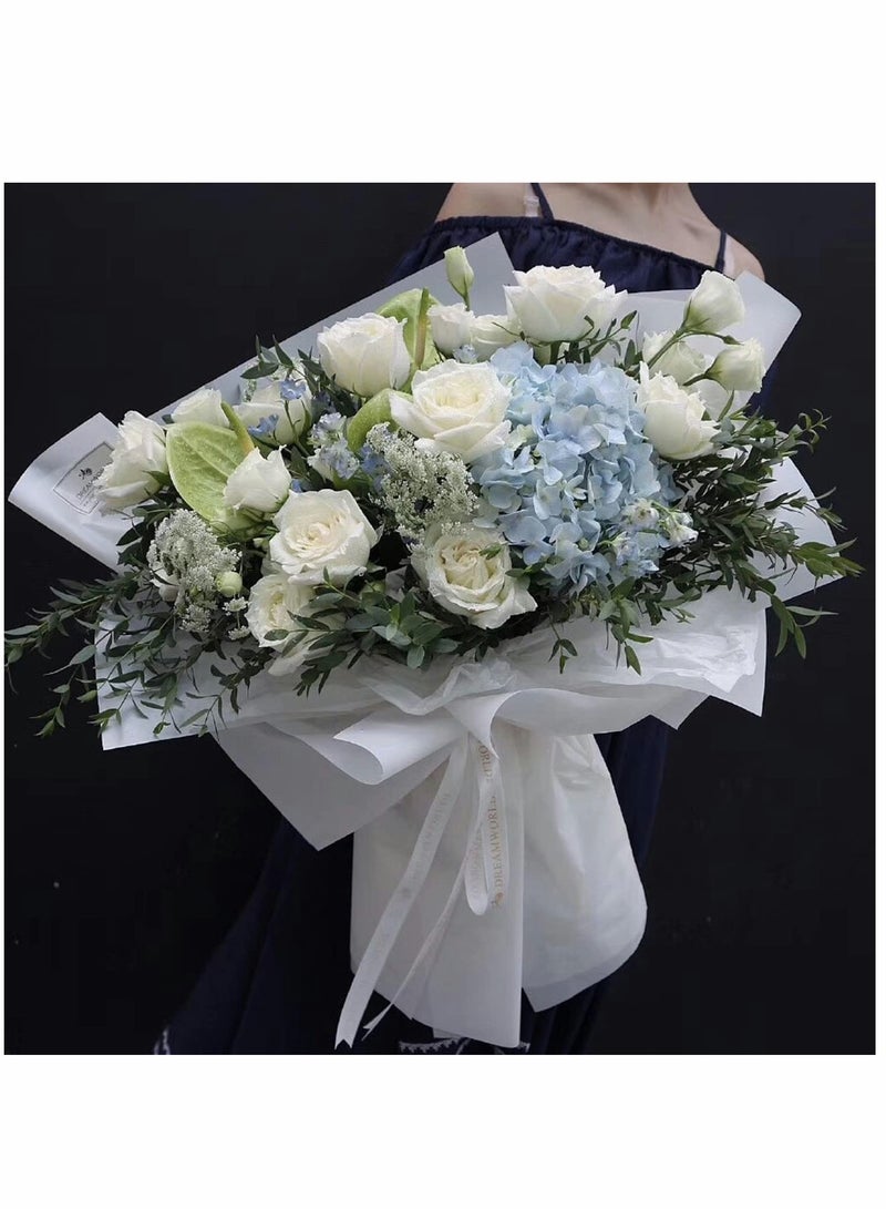 KASTWAVE Gift Wrap Paper, Florists Wrapping Paper, Handmade Packaging Supplies Floral Supplies Waterproof Wrapping Paper Diy Packaging Supplies (White) - Image 4