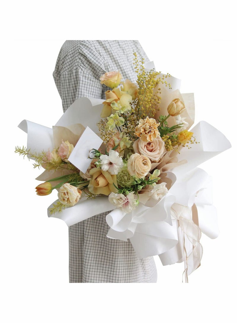 KASTWAVE Gift Wrap Paper, Florists Wrapping Paper, Handmade Packaging Supplies Floral Supplies Waterproof Wrapping Paper Diy Packaging Supplies (White) - Image 1