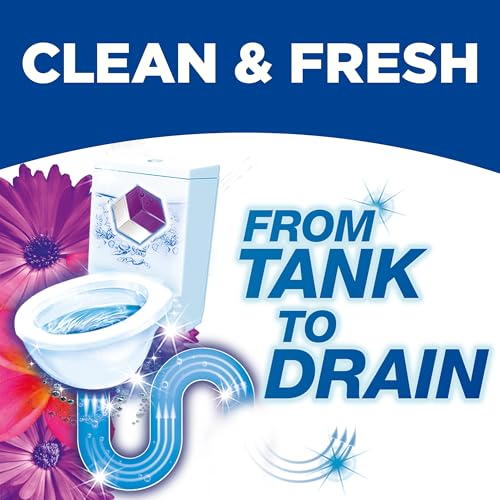 Bloo New Toilet Blocks, Pack of 2, Toilet Limescale Remover Cistern Block, Toilet Cleaner Block with Cleaning and Foaming Action, Toilet Fresheners, Flower Fragance, 2x50g - Image 4