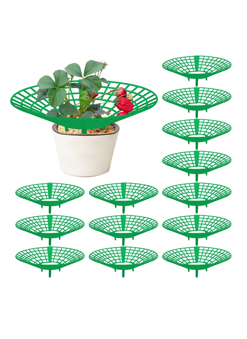 SYOSI 14 Pack Strawberry Supports, Strawberry Plant Support with 3 Sturdy Support Feet, Strawberry Growing Racks, Strawberry Growing Frame, Protecting Strawberry Plants from Mold, Rot and Dirt, Green  - Image 1