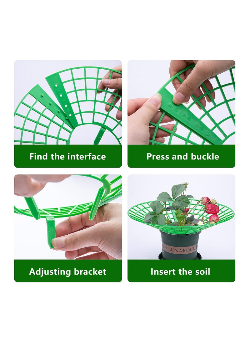 SYOSI 14 Pack Strawberry Supports, Strawberry Plant Support with 3 Sturdy Support Feet, Strawberry Growing Racks, Strawberry Growing Frame, Protecting Strawberry Plants from Mold, Rot and Dirt, Green  - Image 4