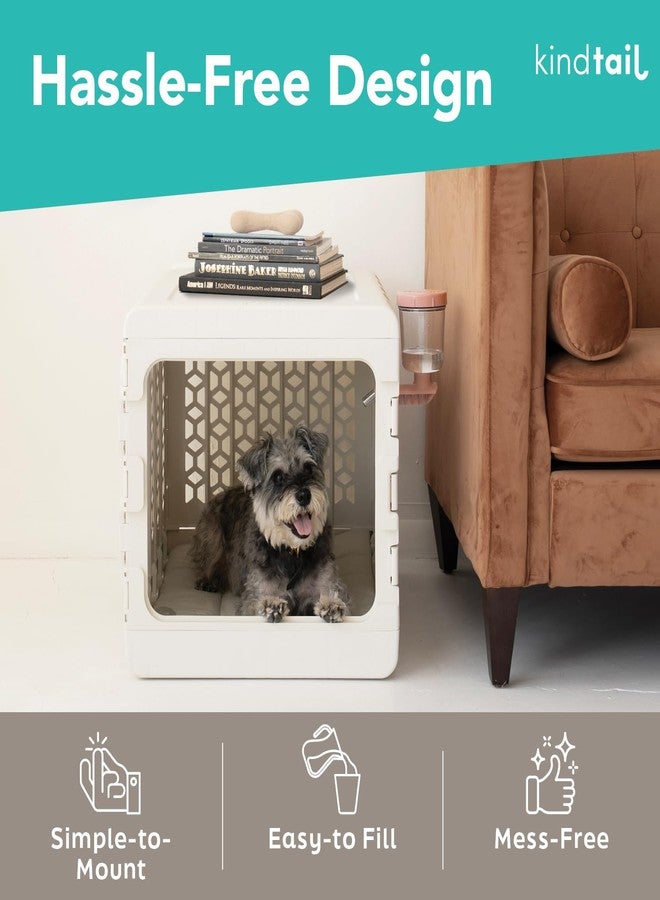 زجاجة ماء KindTail Pawdle - زجاجة ماء للكلاب مانعة للتنقيط - موزع مياه للحيوانات الأليفة يُملأ من الأعلى - خالية من مادة BPA مع فوهة من الفولاذ المقاوم للصدأ - سهلة الاستخدام مع معظم الأقفاص وأماكن اللعب - 7 × 6 × 4 بوصة - سعة 16 أونصة - رمادي - Image 5
