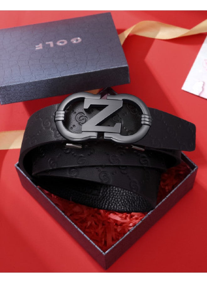 جولف 【Top Grain Leather】حزام رجالي أنيق بعلبة هدايا فاخرة، إكسسوارات أعمال، علامة تجارية رجالية عالية الجودة - Image 1