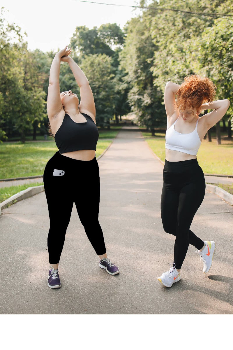 MOREFEEL Plus Size Leggings for Women with Pockets-Stretchy X-5XL Tummy Control High Waist Womens Leggings Workout Black Yoga Pants Plus Size Womens Clothing - Image 2