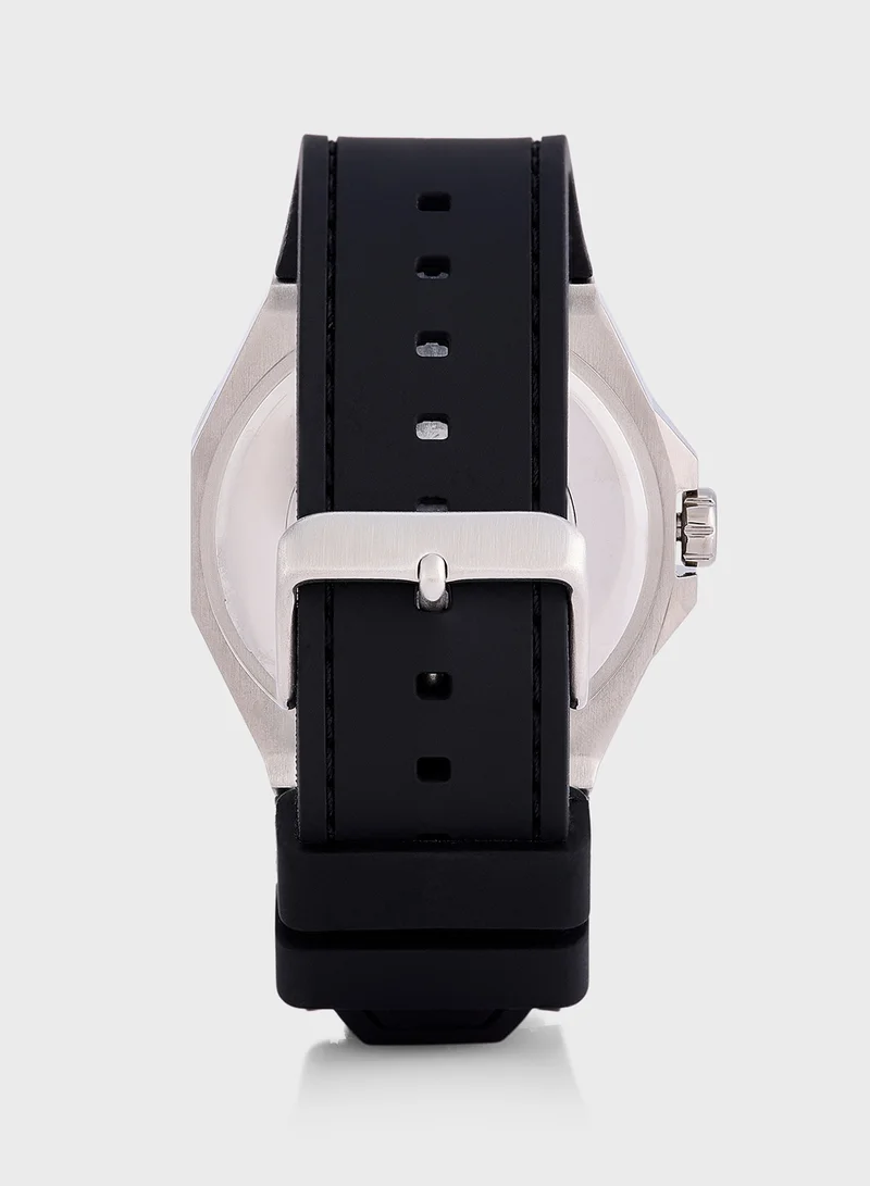 جس Emperor Leather Strap Analog Watch