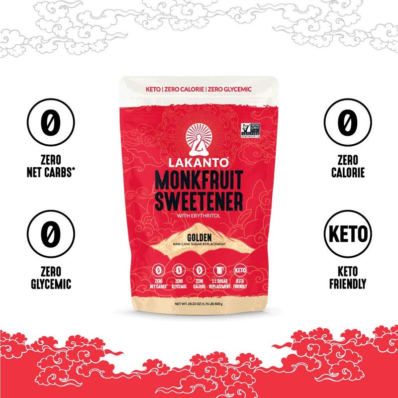 Lakanto Golden Monk Fruit Sweetener With Erythritol, Raw Cane Sugar Substitute From Monk Fruit Extract, Raw Sugar Replacement for Baking, Coffee & Tea, Gluten Free, Low Carb, Non GMO, Keto, 1.76 lb - Image 4