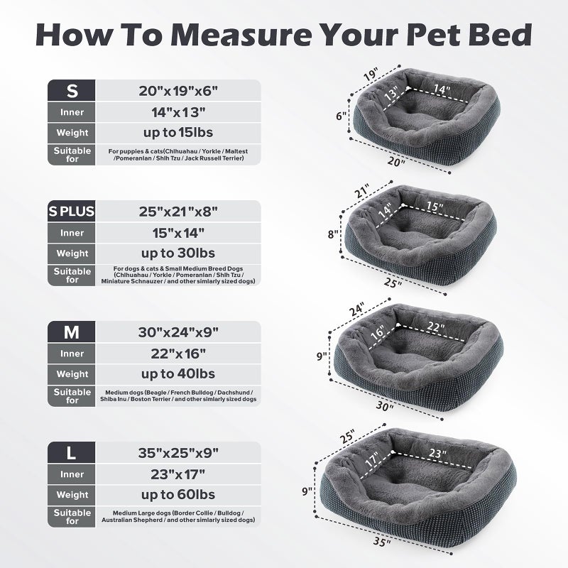INVENHO Large Dog Beds for Large Dogs Washable, Rectangle Dog Beds Large Sized Dog, Orthopedic Dog Bed, Warming Soft Sleeping Puppy Bed Durable Pet Bed with Anti-Slip Bottom L(35"x25"x10") - Image 5