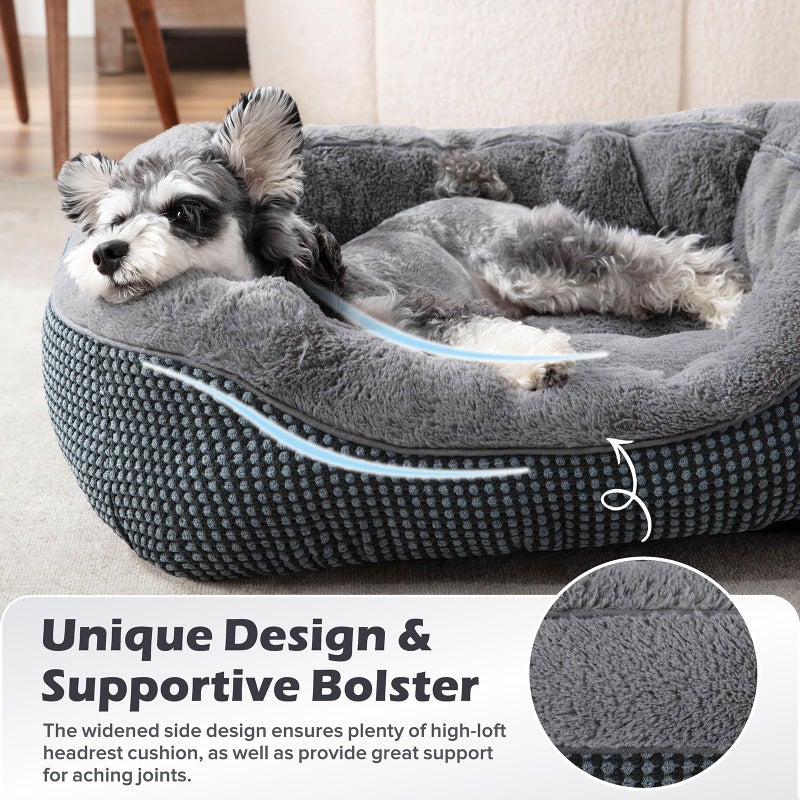 INVENHO Large Dog Beds for Large Dogs Washable, Rectangle Dog Beds Large Sized Dog, Orthopedic Dog Bed, Warming Soft Sleeping Puppy Bed Durable Pet Bed with Anti-Slip Bottom L(35"x25"x10") - Image 4