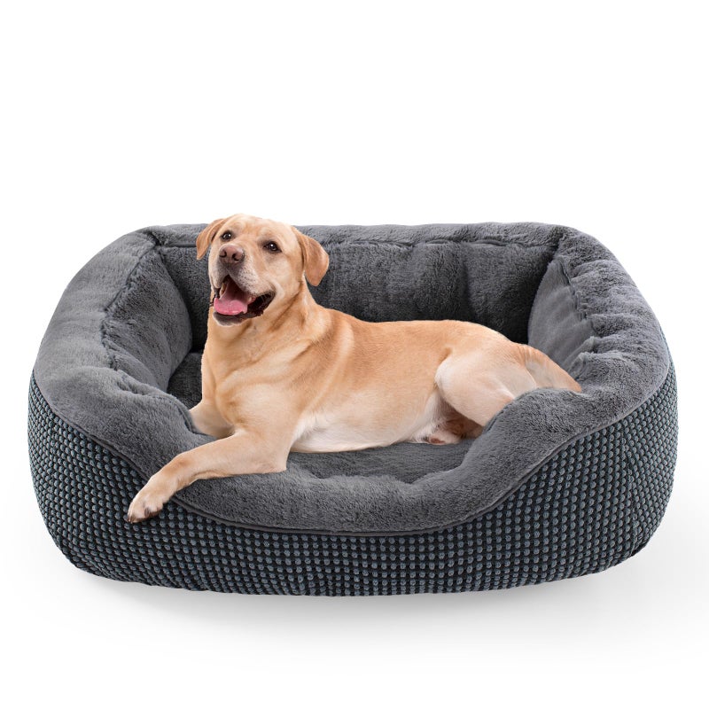 INVENHO Large Dog Beds for Large Dogs Washable, Rectangle Dog Beds Large Sized Dog, Orthopedic Dog Bed, Warming Soft Sleeping Puppy Bed Durable Pet Bed with Anti-Slip Bottom L(35"x25"x10") - Image 1
