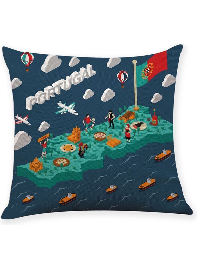 نيبمينينت غطاء وسادة مطبوع أزرق/أخضر/أصفر