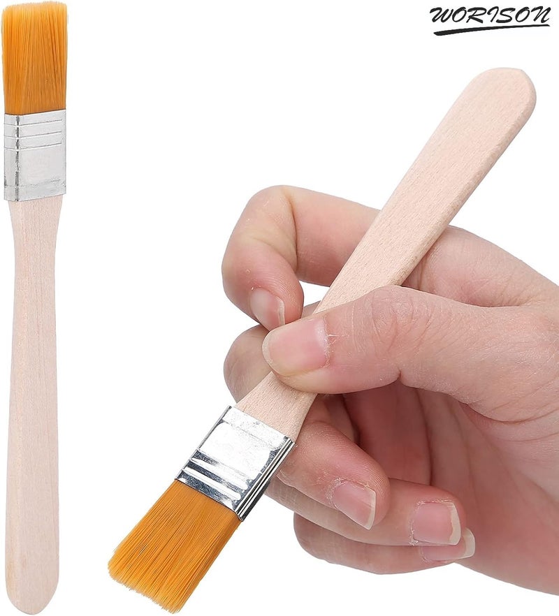 worison 12mm Flat Paintbrush Set – Natural Finish Brushes with Soft Nylon Hair, Ideal for Acrylic, Watercolor, Gouache, Varnish and Craft Painting (Pack of 6) - Image 3