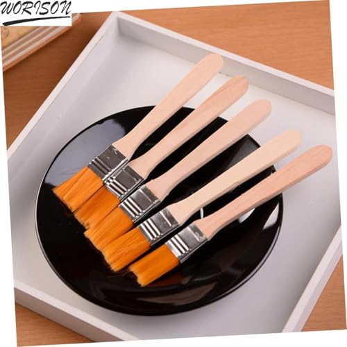 worison 12mm Flat Paintbrush Set – Natural Finish Brushes with Soft Nylon Hair, Ideal for Acrylic, Watercolor, Gouache, Varnish and Craft Painting (Pack of 6) - Image 4