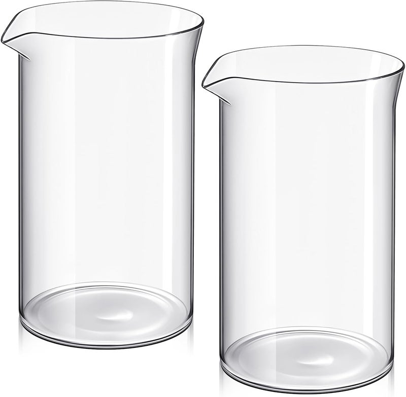 Maxdot 2 Pcs French Press Replacement Glass 12 oz Universal Replacement Beaker for French Press Tea and Coffee Makers Borosilicate 3.3 Glass Spare Carafe - Image 1