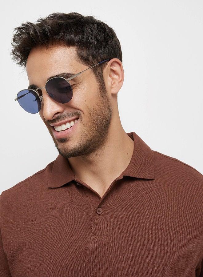 30 سندايز نظارات شمسية مستديرة للجنسين من ريترو  بحماية  فضي، أزرق - Image 5