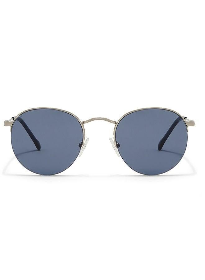 30 سندايز نظارات شمسية مستديرة للجنسين من ريترو  بحماية  فضي، أزرق - Image 2