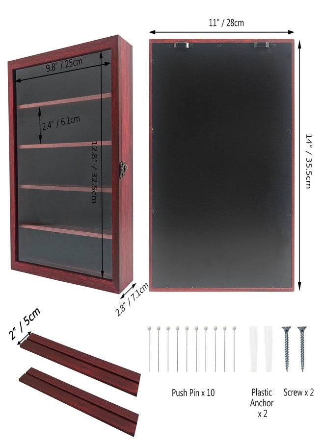 FramePro Shadow Box Frame with Removable Shelves, Deep Memory Box Display Case for Collector, Keepsake Coins Military Medals Pins Wedding Flowers Cherry Finish 11x14 - Image 4