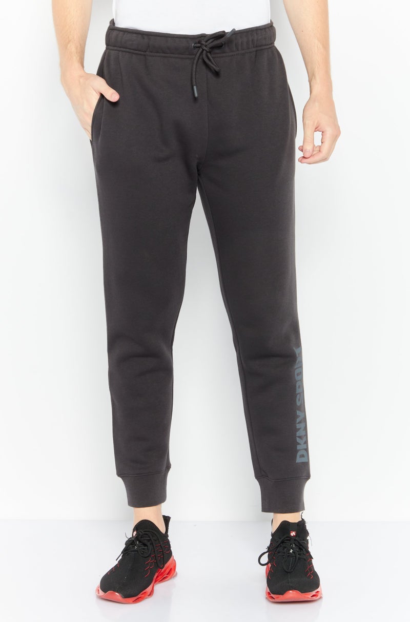 DKNY Sport Men Sportswear Fit Drawstring Training Sweatpants, Grey - Image 1