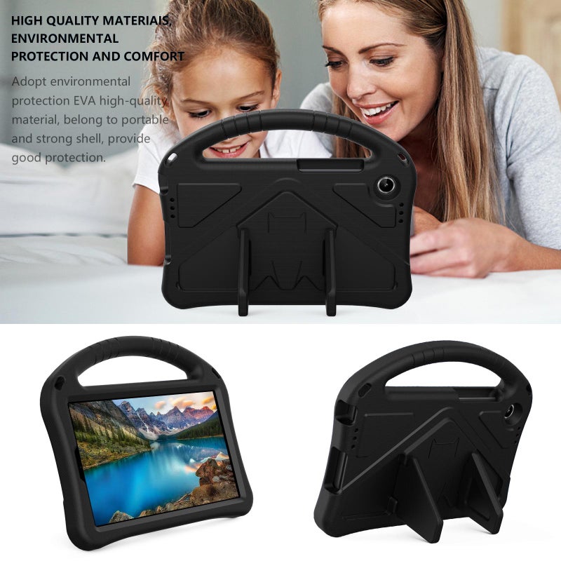 erorex For Lenovo Tab One 8.7 2025 Eva Shockproof Tablet Case With Holder & Shoulder Strap(Black) - Image 2