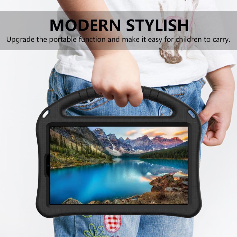 erorex For Lenovo Tab One 8.7 2025 Eva Shockproof Tablet Case With Holder & Shoulder Strap(Black) - Image 5