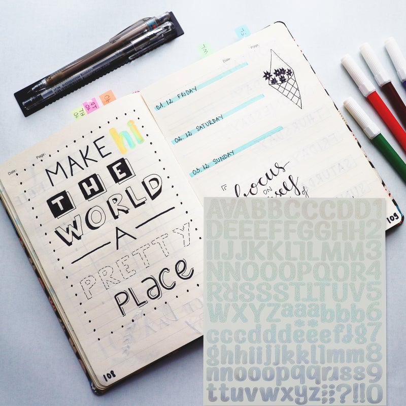 10 Sheets Self Adhesive Vinyl Personality Letter Sticker Alphabet Decals - Image 5