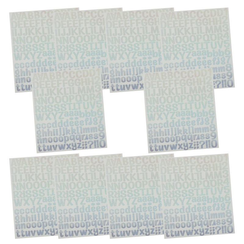 10 Sheets Self Adhesive Vinyl Personality Letter Sticker Alphabet Decals - Image 1