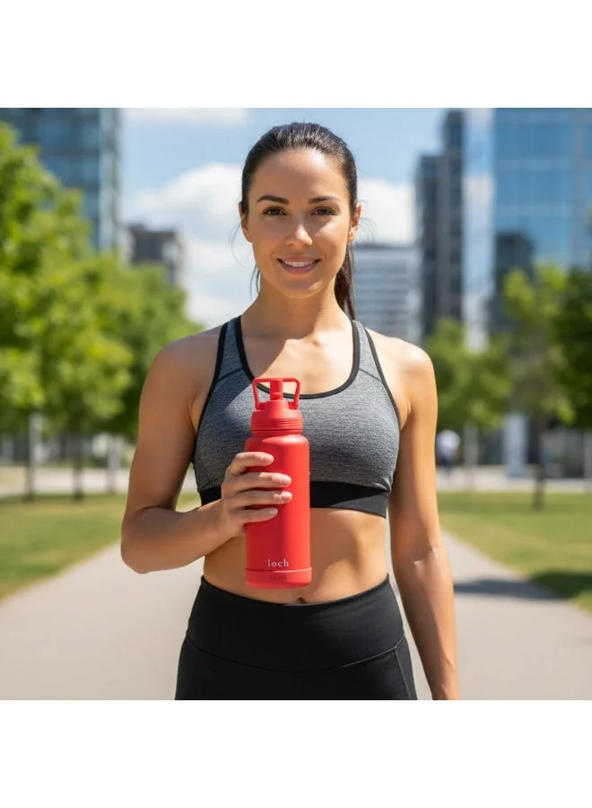 Loch  Loch 900ml (32 Oz) Monochrome Stainless Steel Bottle Fire Red  | Best Price UAE
