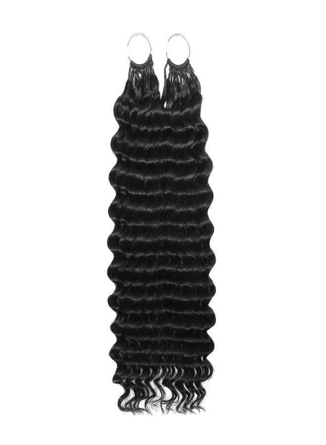 Headdoll Human Crochet Hair Deep wave Crochet Human Hair for Black Women 20 Inch Pre-Separated Feather Crochet Human Hair 100% Human Hair Bundles Hair Extensions Natural Black - Image 5