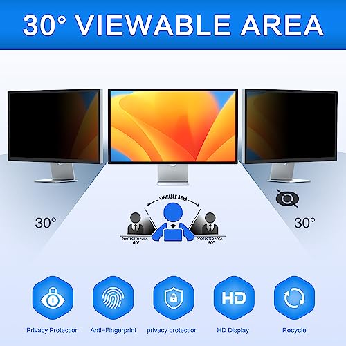 ZOEGAA 27 inch iMac Privacy Screen Filter for Studio Display, Removable Computer Screen Privacy Shield and Anti-Glare Screen Protector - Image 3