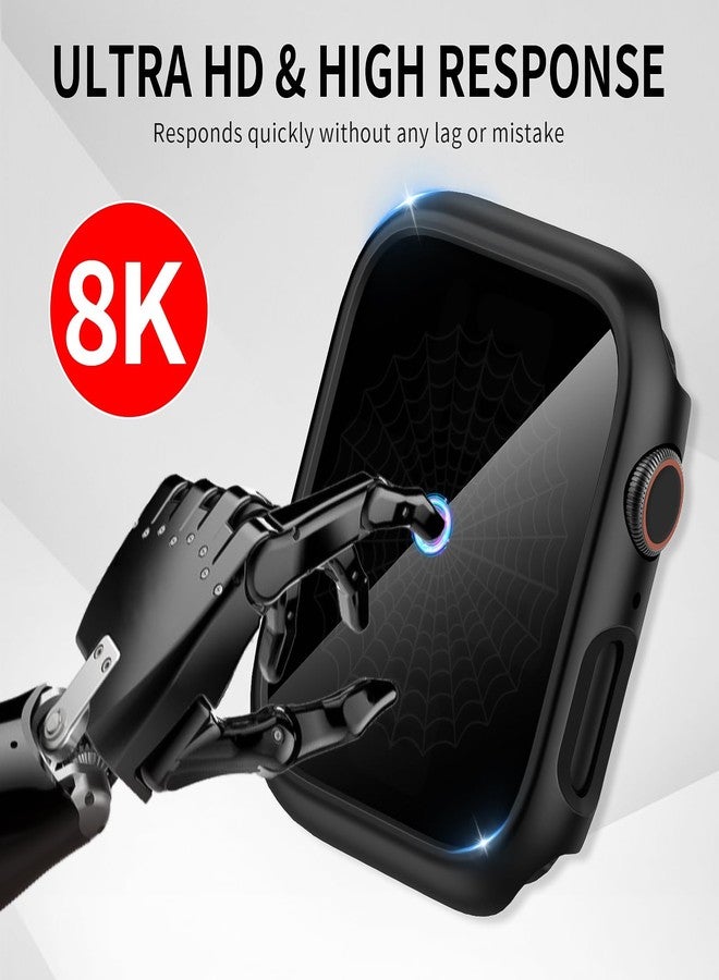 Suoman 2+2-Pack for Apple Watch Series 6/5/4/SE3/SE2/SE1 44mm Case, [Anti-Peeping] TPU Soft Privacy Screen Protector, All-Round PC Protective Cover for iWatch 44mm - Image 3