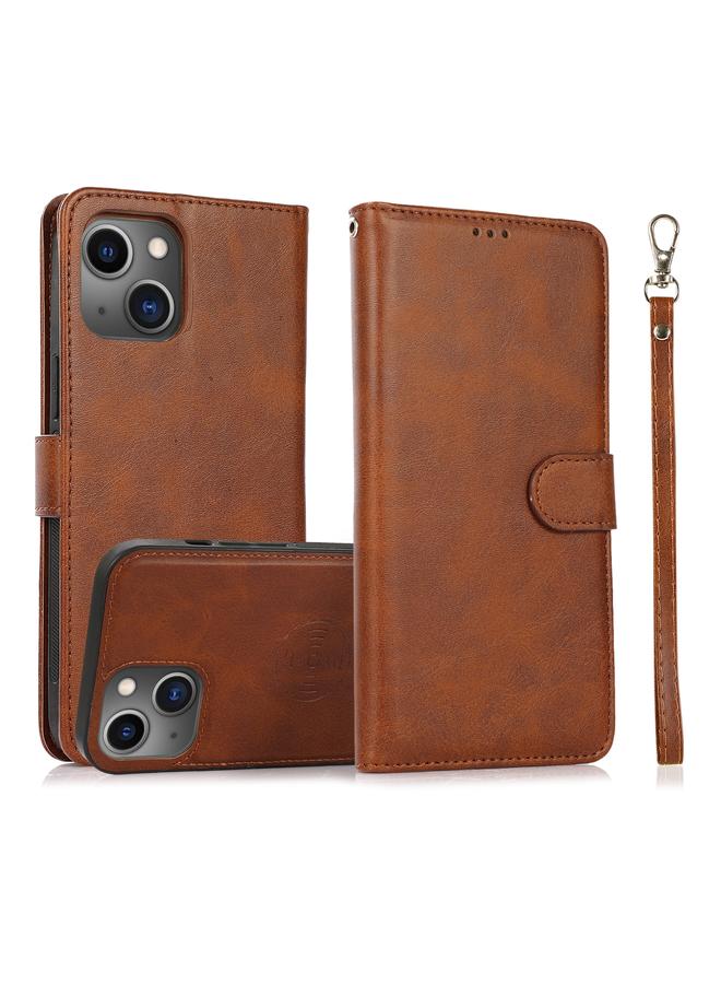 Zaboon Case For iPhone 13 mini Calf Texture 2 in 1 Detachable Magnetic Back Cover Horizontal Flip Leather Case with Holder & Card Slots & Wallet & Photo Frame - Image 1
