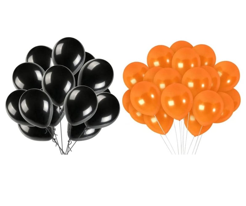 Vail Creations MADE IN INDIA 10inch Metallic Balloons for Birthday Decoration/Anniversary Party Decoration (Black,Orange, Pack of 50) - Image 5