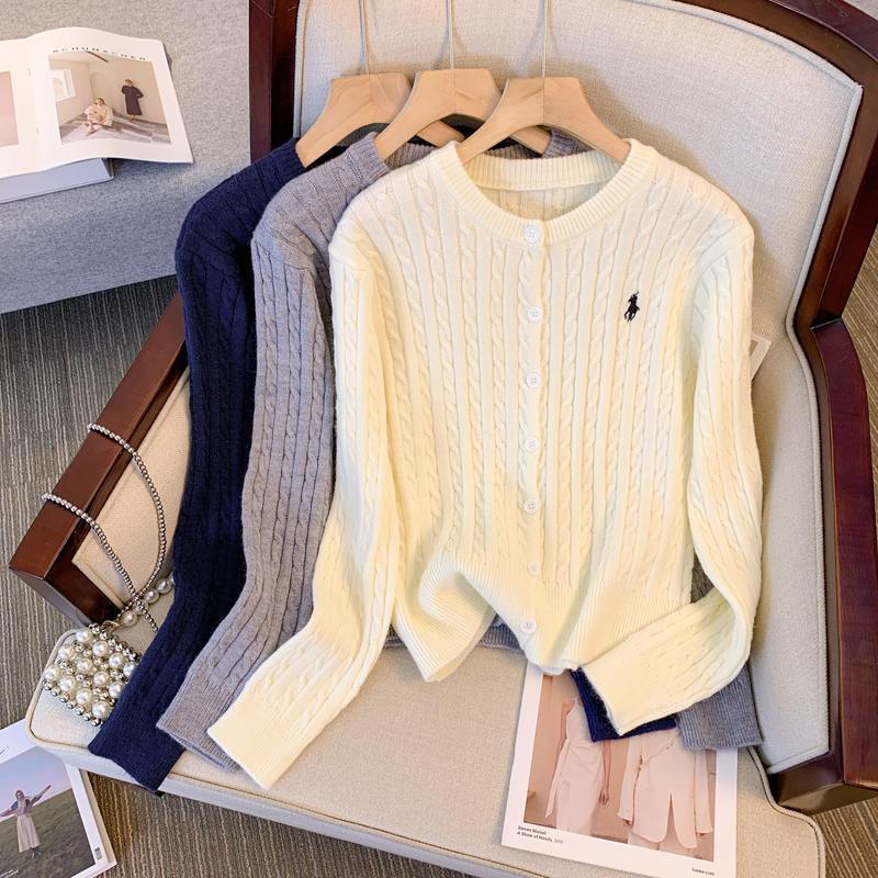 Outer Cardigan Soft Waxy Embroidered Round Neck Twist Cardigan Autumn New Retro Academy Style Sweater Top - Image 2